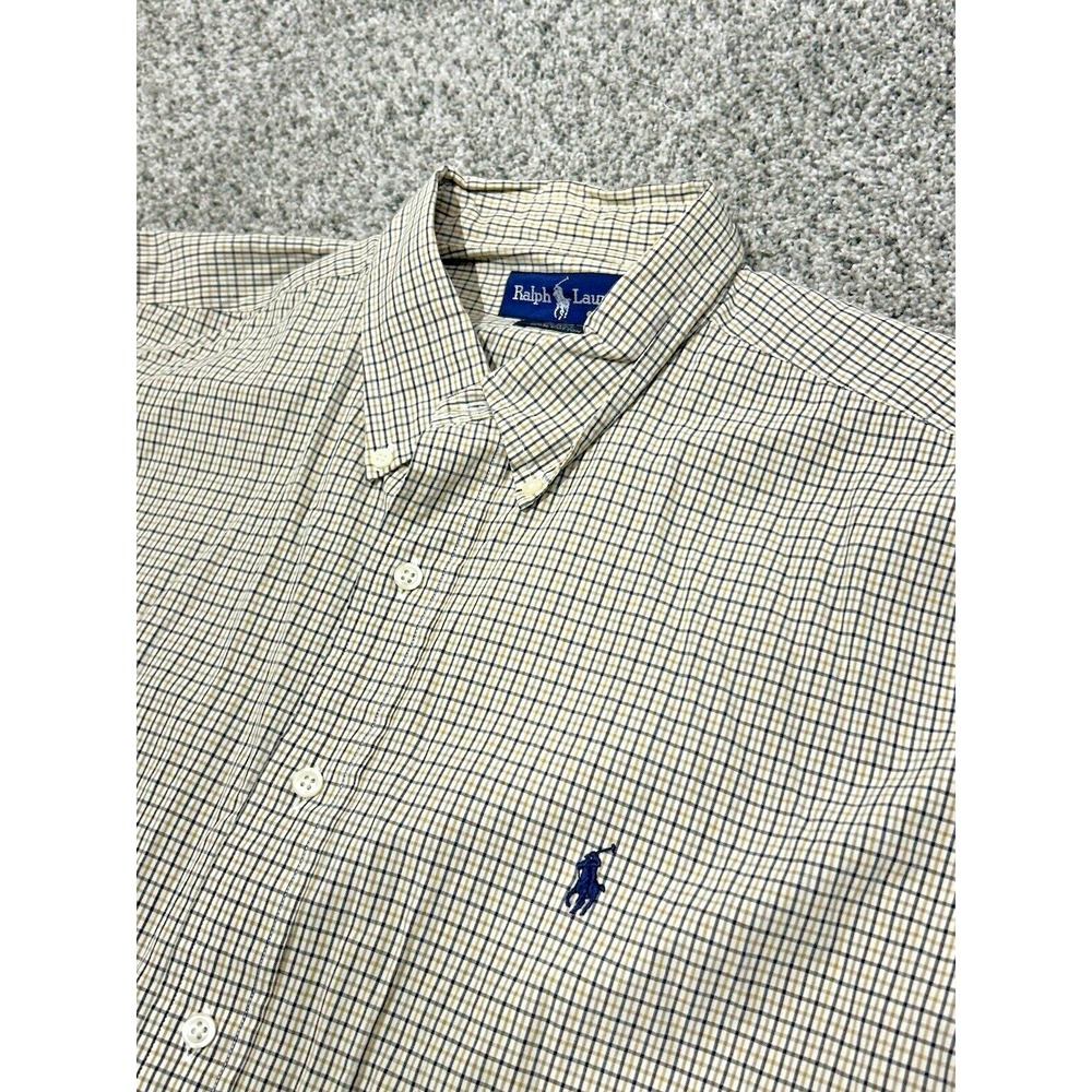 Ralph Lauren Blake XL Men's Dress‎ Shirt White Gold Extra Large